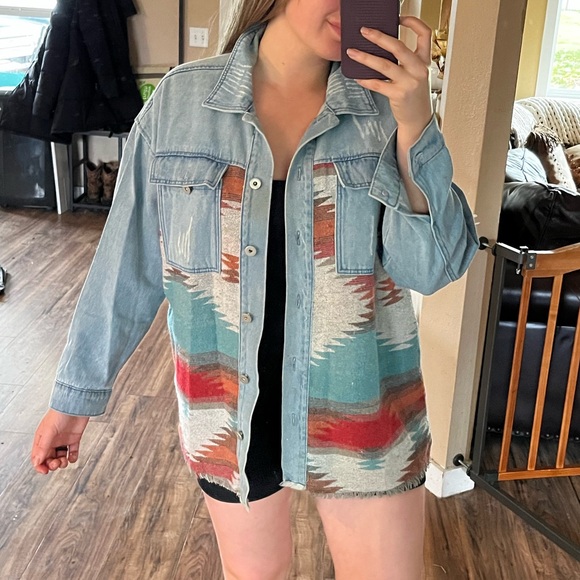 Aztec Denim Jacket - Picture 1 of 2